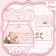 Pink Christening Gown Shaped Card Mini Kit