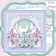 FOREST DEER Christmas Decoupage & Insert 8x8 Mini Kit