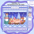 CHRISTMAS TEA PARTY 7.5 Decoupage Mini Kit Create Any Name Alphabet in 2 sizes