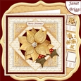 GOLD & WHITE CHRISTMAS POINSETTIA 7.5 Decoupage & Insert Mini Kit