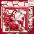 Square Scallop Pocket Deep Pink Roses 7.5 Decoupage Mini Kit All Occasions