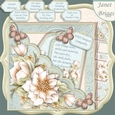 Square Scallop Pocket Cream Florals 7.5 Decoupage Mini Kit All Occasions