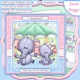 ELEPHANTS IN THE RAIN 7.5 Decoupage & Insert Kit