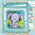 ELEPHANT WITH HEADPHONES 7.5 Decoupage Ages & Insert Kit