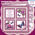 PINK ROSES BUTTERFLIES & VERSE SQUARES 7.5 Quick Layer Card & Insert Mini Kit