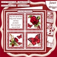 RED ROSES BUTTERFLIES & VERSE SQUARES 7.5 Quick Layer Card & Insert Mini Kit