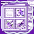 LILAC ROSES BUTTERFLIES & VERSE SQUARES 7.5 Quick Layer Card & Insert Mini Kit