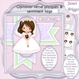 1ST HOLY COMMUNION or CONFIRMATION Girl & Verse 7.5 Decoupage & Insert Mini Kit