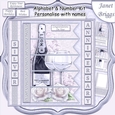 CHAMPAGNE 7.5 Alphabet Silver Wedding Anniversary Alphabet & Age Card Kit