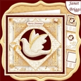GOLD & WHITE CHRISTMAS DOVE 7.5 Decoupage & Insert Mini Kit