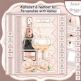 CHAMPAGNE 7.5 Alphabet Pearl Wedding Anniversary Alphabet & Age Card Kit