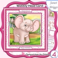 I REMEMBERED! ELEPHANT WOBBLY HEAD CARD 7.5 Decoupage & Insert Kit