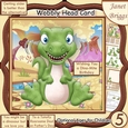 DINOSAUR WOBBLY HEAD CARD 7.5 Decoupage & Insert Mini Kit