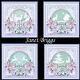CHRISTMAS DEER SILHOUETTES & POINSETTIA 7.5 Decoupage Bumper Kit