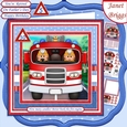 FIRE ENGINE ON STANDBY Adult or Children Decoupage Ages & Insert Mini Kit