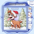 CHRISTMAS DOG WOBBLY HEAD CARD 7.5 Decoupage & Insert Mini Kit