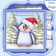 CHRISTMAS PENGUIN WOBBLY HEAD CARD 7.5 Decoupage & Insert Mini Kit