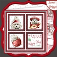 CHRISTMAS WESTIE SQUARES RED 7.5 Quick Layer Card & Insert