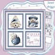 CHRISTMAS WESTIE SQUARES BLUE 7.5 Quick Layer Card & Insert