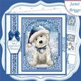 WESTIE CHRISTMAS HAT 7.5 Quick Layer Card or Decoupage Kit