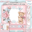 TEDDY BEAR ROSES Blank Front or With Verse 7.5 Decoupage & Insert Mini Kit