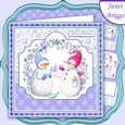 SNOWMAN COUPLE 7.5 Christmas Decoupage & Insert Mini Kit
