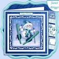 SKIING SNOWMAN 7.5 Christmas Decoupage & Insert Mini Kit
