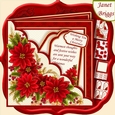 Square Scallop Pocket Christmas Poinsettia Decoupage Kit