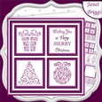 CHRISTMAS ICONS SQUARES PLUM 7.5 Quick Layer Cards & Insert Mini Kit