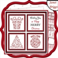 CHRISTMAS ICONS SQUARES RED 7.5 Quick Layer Cards & Insert Mini Kit