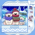 3 CHILLY POLAR BEARS 7.5 Christmas Decoupage & Insert Mini Kit
