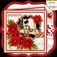 CHRISTMAS POINSETTIA & ELEGANT LADY 7.5 Decoupage & Insert Mini Kit