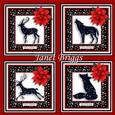 STARRY FOREST ANIMALS & POINSETTIA Christmas 7.5 Quick Cards Bumper Kit