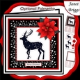 STARRY STAG & POINSETTIA Christmas or Birthday 7.5 Quick Card