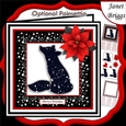 STARRY FOX & POINSETTIA Christmas or Birthday 7.5 Quick Card
