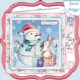 PASTEL SNOWMAN SCENE 7.5 Christmas Decoupage & Insert Mini Kit