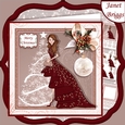 CHRISTMAS LADY IN RED EVENING DRESS 7.5 Decoupage & Insert Mini Kit