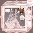 CHRISTMAS LADY IN PINK EVENING DRESS 7.5 Decoupage & Insert Mini Kit