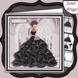 GLAMOROUS LADY BLACK DRESS 7.5 Decoupage & Insert Kit