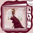 GLAMOROUS LADY PLUM DRESS 7.5 Decoupage & Insert Kit