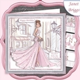 GLAMOROUS LADY PINK DRESS 7.5 Decoupage & Insert Kit