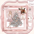 ROSE GOLD CHRISTMAS TREE & LADY 7.5 Decoupage & Insert Mini Kit