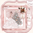 ROSE GOLD CHRISTMAS TREE & LADY Long Dress 7.5 Decoupage & Insert Mini Kit