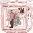ROSE GOLD CHRISTMAS TREE & COUPLE 7.5 Decoupage & Insert Mini Kit