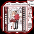 ROMANTIC COUPLE 7.5 Decoupage Easy Cut Words & Alphabet Mini Kit