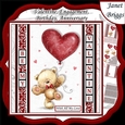 BEAR WITH HEART BALLOON 7.5 Decoupage Easy Cut Words & Alphabet Mini Kit