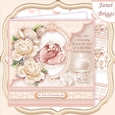 CHRISTENING TOES & ROSES Ivory 7.5 Decoupage & Insert Kit