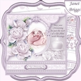 CHRISTENING TOES & ROSES Lavender 7.5 Decoupage & Insert Kit