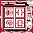 RED LOVE SQUARES All Occasions 7.5 Quick Layer Card & Insert