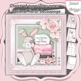 BUNNY & TYPEWRITER 7.5 Decoupage & Insert All Occasions Mini Kit